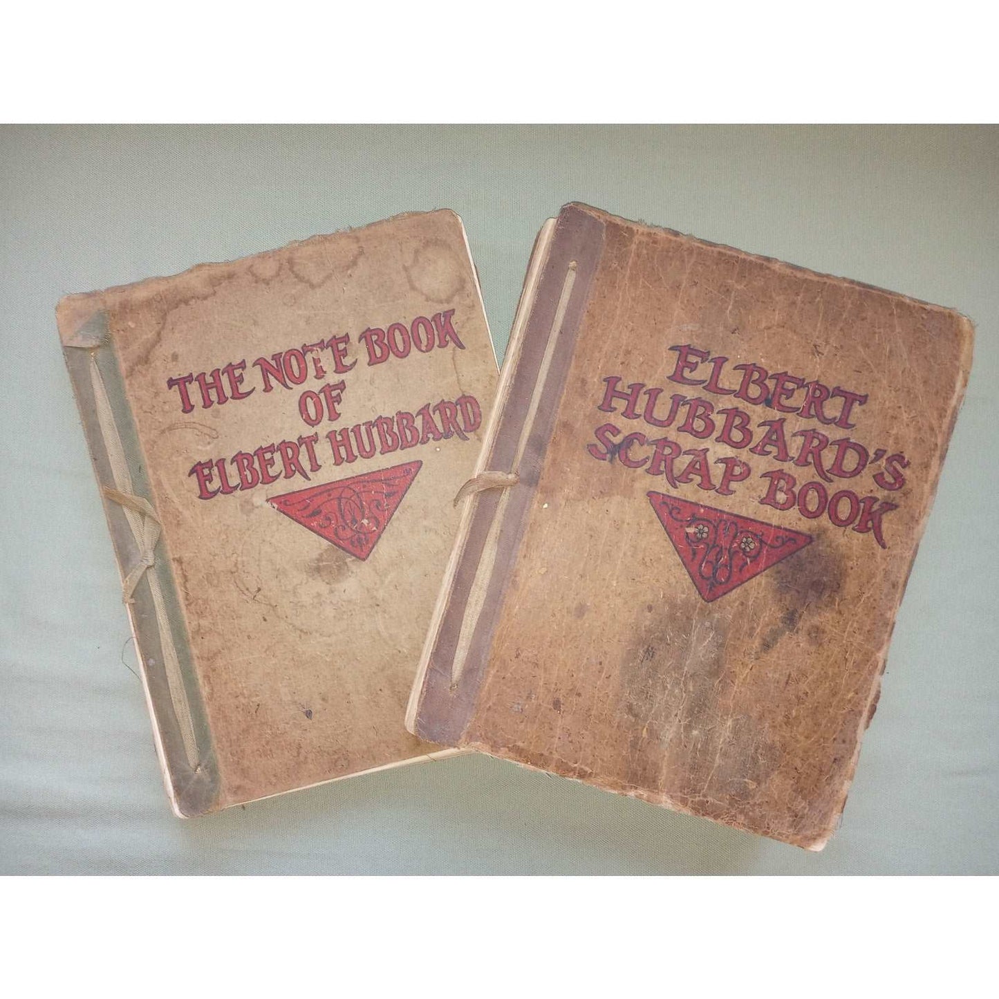 2 Vintage Philosophy Books Elbert Hubbard Scrap Book 1923 & Note Book 1927