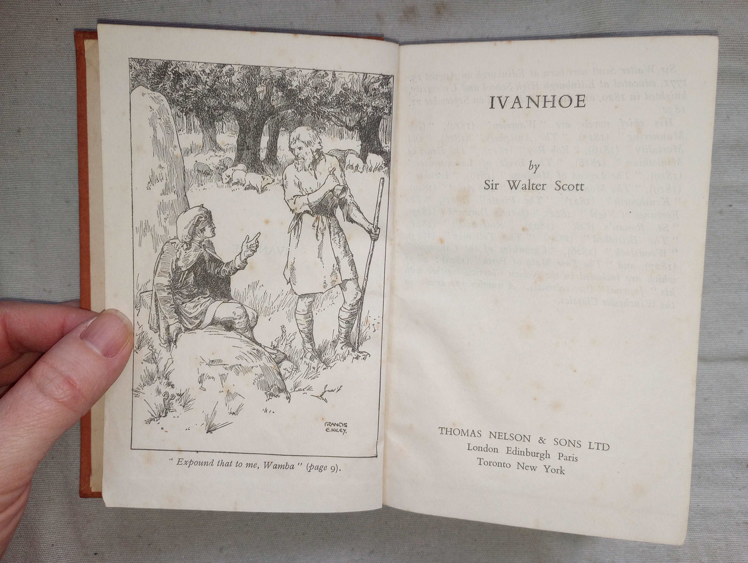 Ivanhoe [Sir Walter Scott] Illustrated Thomas Nelson Antique Book Classic Lit