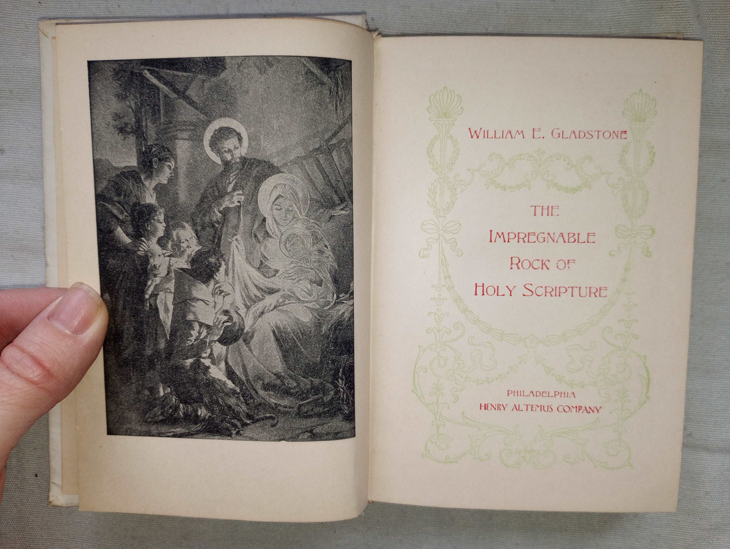 Impregnable Rock of Holy Scripture [William E. Gladstone] Ornate Antique Book