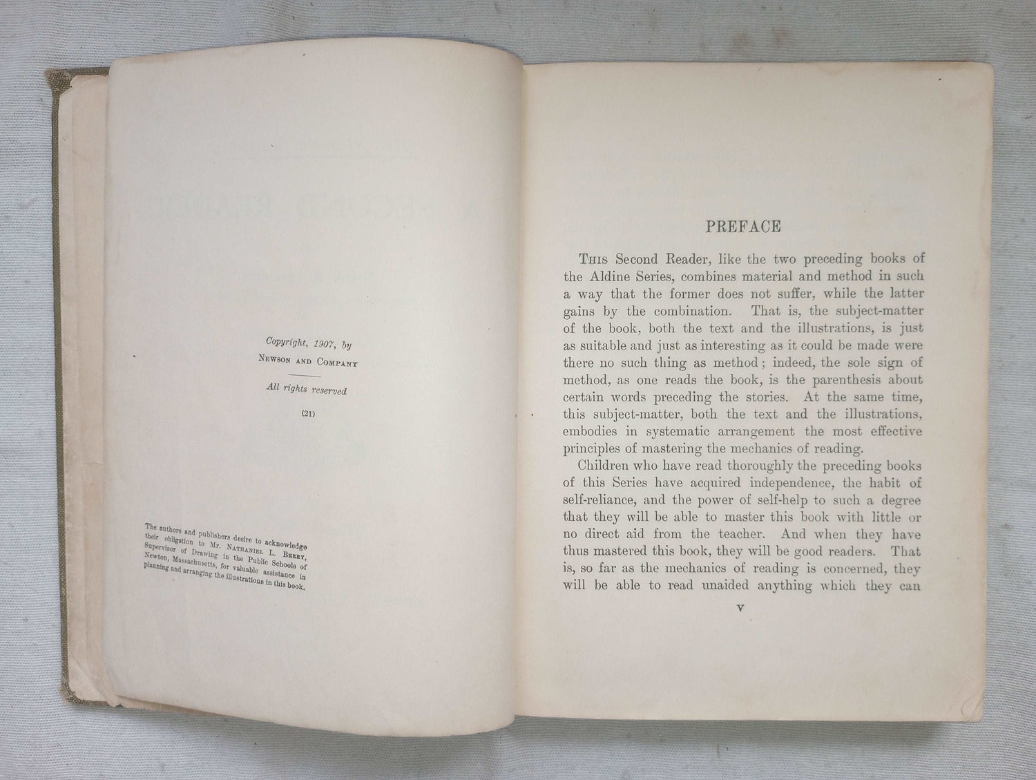 Aldine Readers Second Reader [Spaulding Bryce Ely Webb 1907] Antique Book