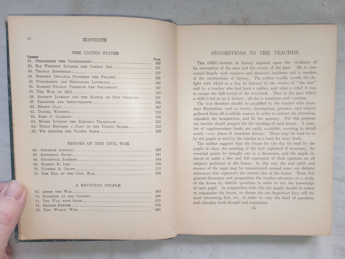 First Lessons American History [Lawton Evans, 1922] Antique School Book MAPS