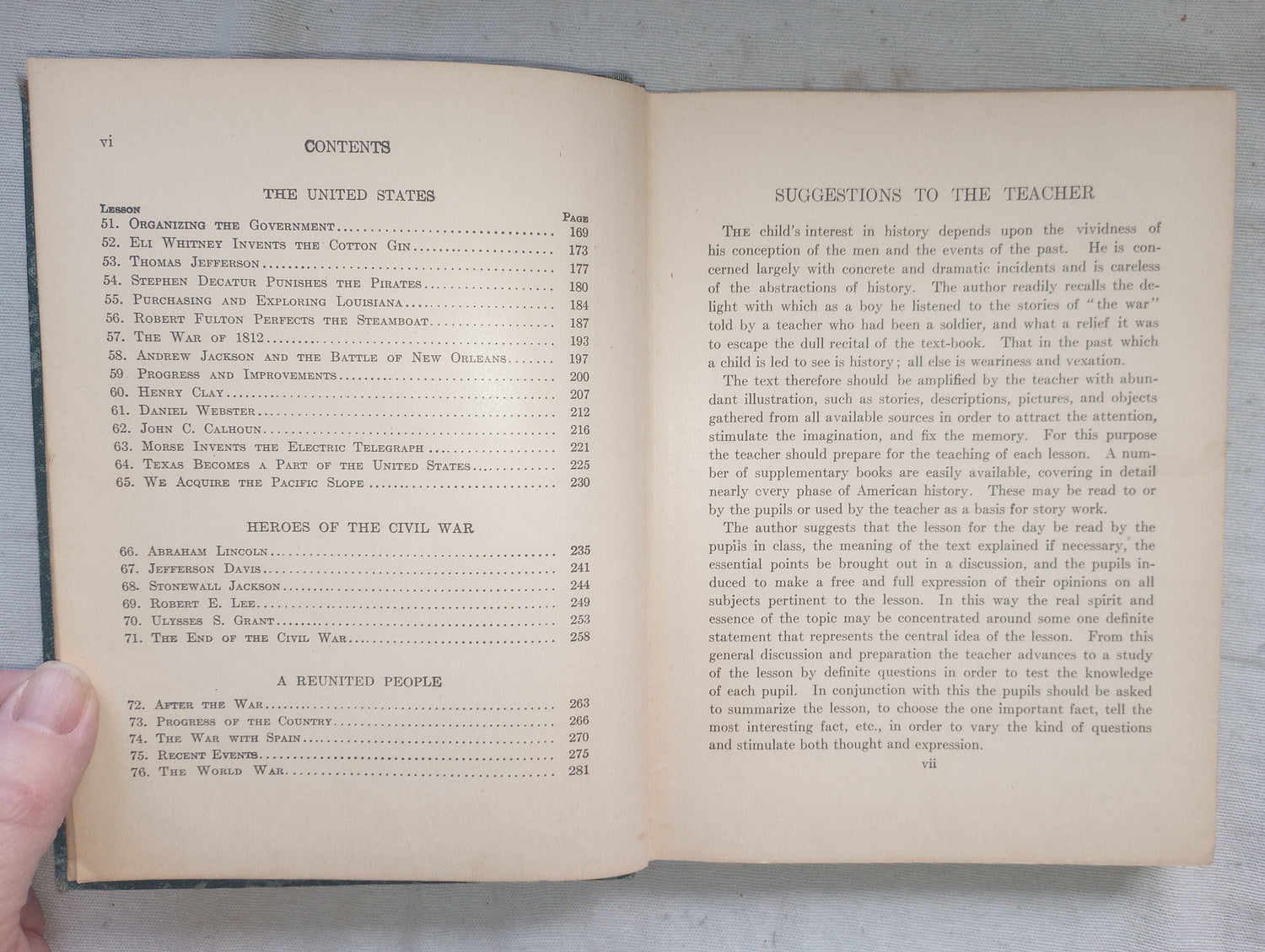 First Lessons American History [Lawton Evans, 1922] Antique School Book MAPS