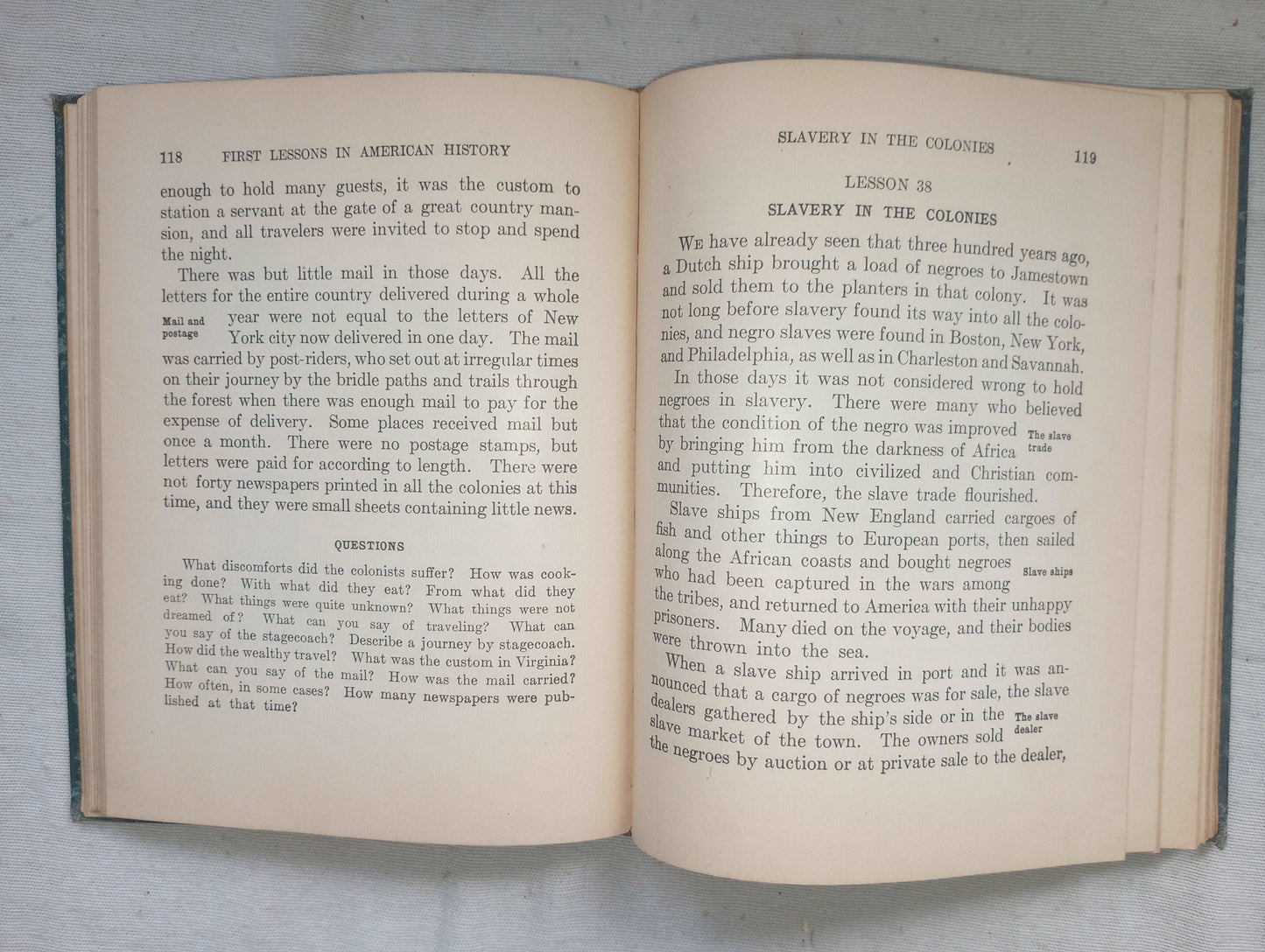 First Lessons American History [Lawton Evans, 1922] Antique School Book MAPS