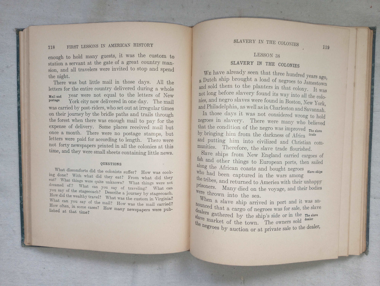 First Lessons American History [Lawton Evans, 1922] Antique School Book MAPS