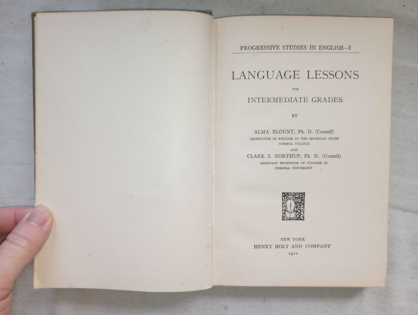 Antique Language Lessons English School Book for Intermediate Students 1912