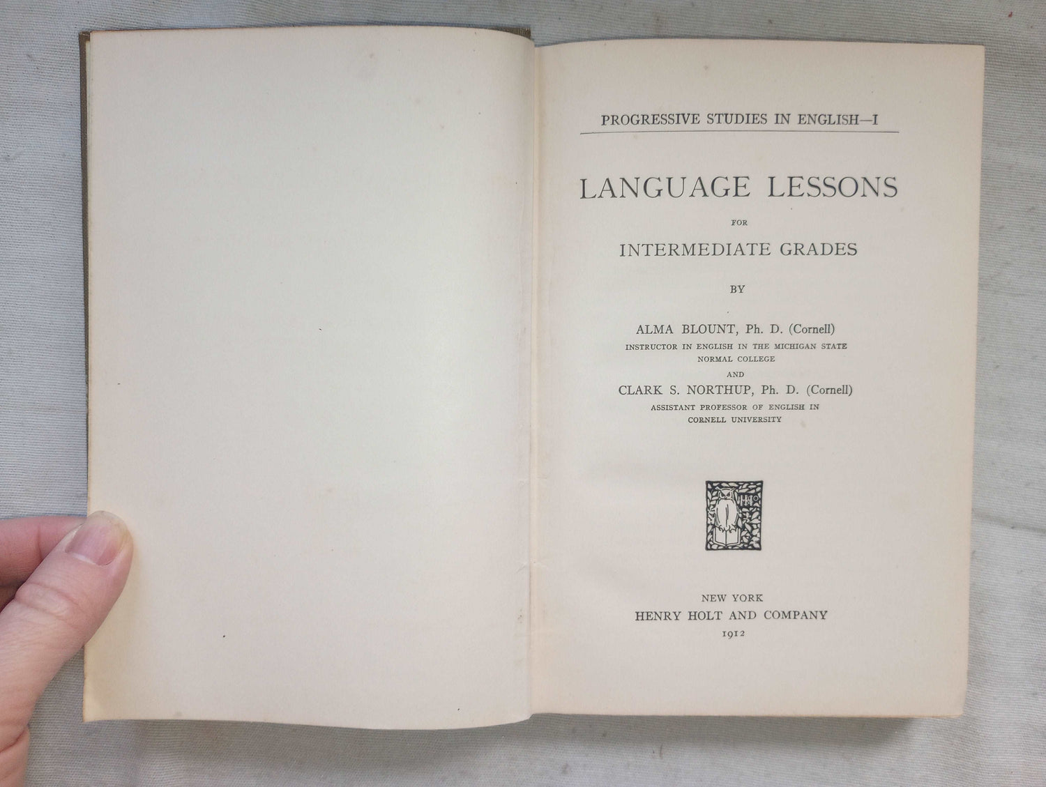 Antique Language Lessons English School Book for Intermediate Students 1912