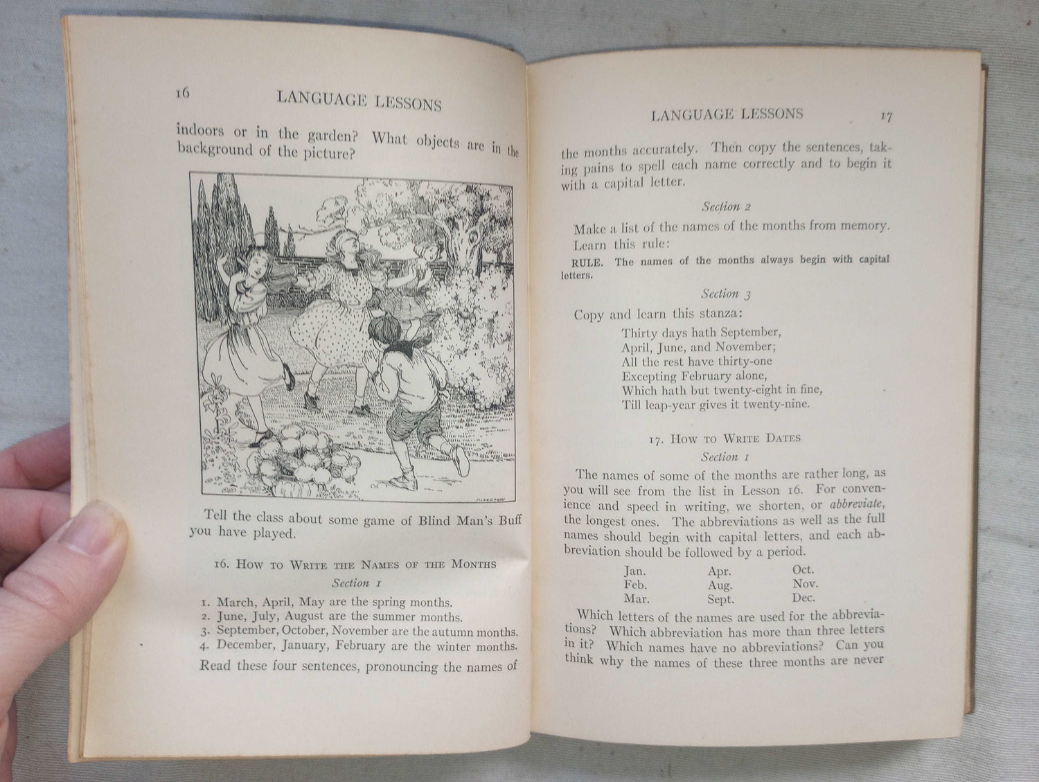 Antique Language Lessons English School Book for Intermediate Students 1912