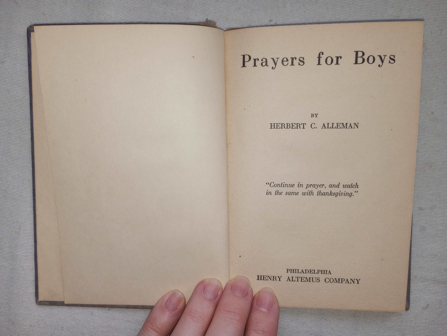 Prayers for Boys [Herbert C. Alleman, 1925] The Lords Prayer & Many More