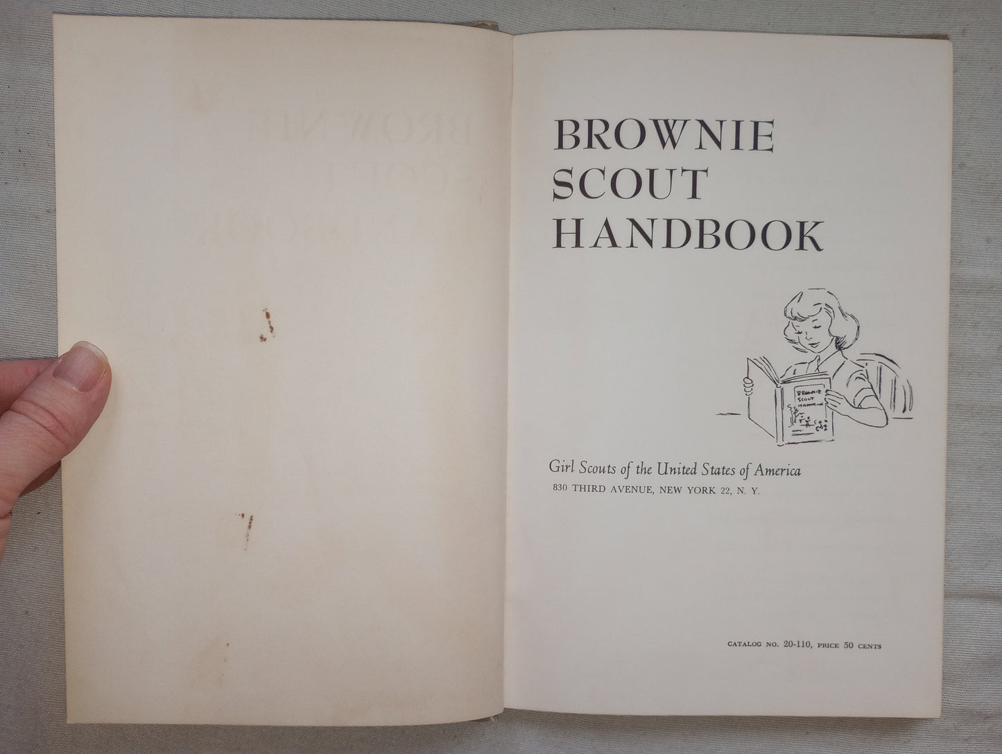 Vintage 1958 Brownie Girl Scout Handbook Original Price Hardcover Illustrated