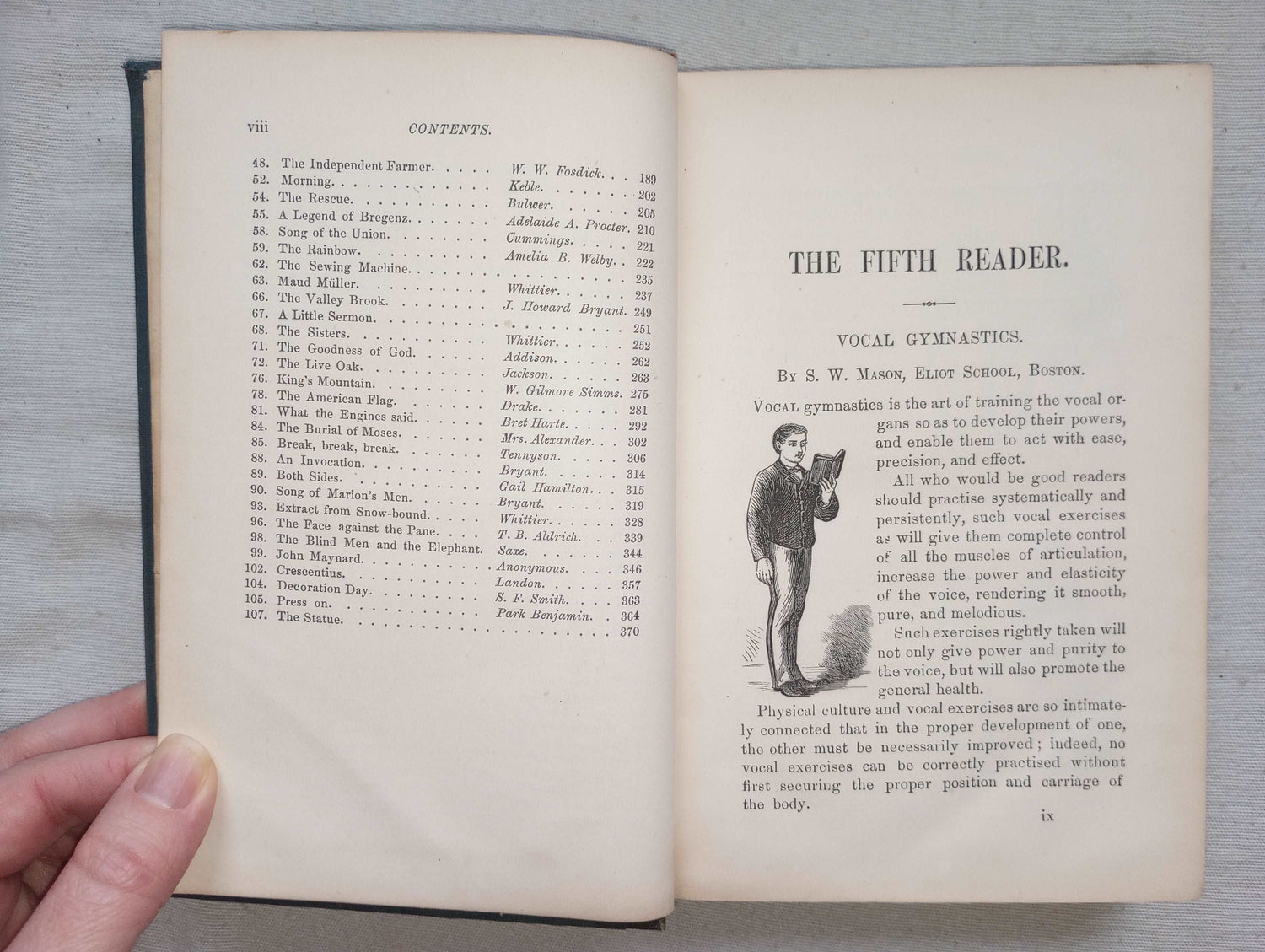 1876 Antique Franklin Fifth Reader GS Hillard Private & Public Student Hardcover