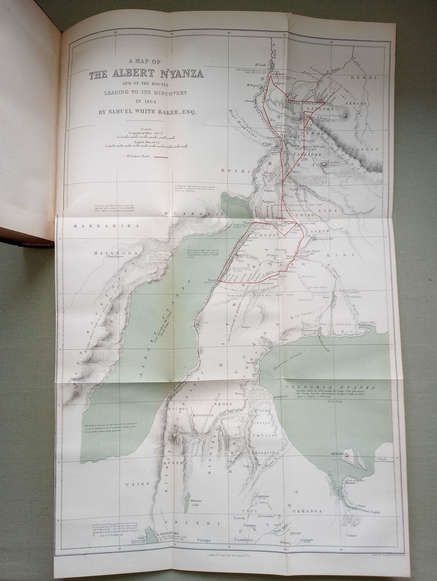 1866 FIRST EDITION ALBERT NYANZA GREAT BASIN OF THE NILE MAPS & ILLUSTRATIONS