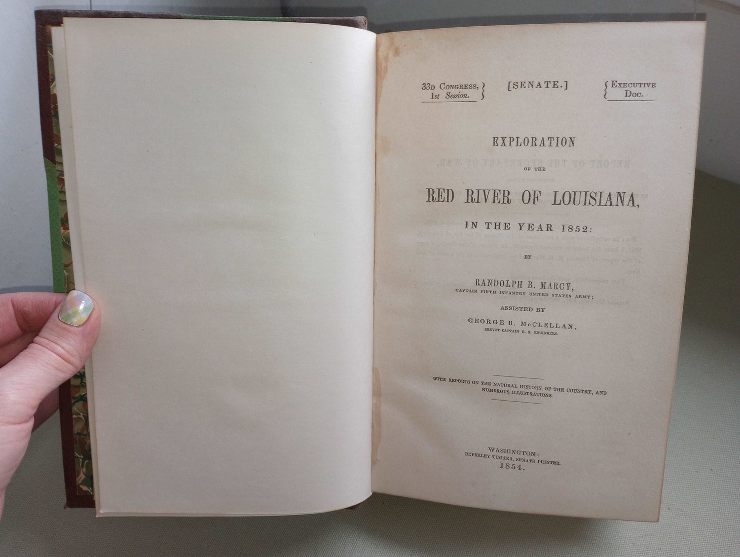 EXPLORATION OF THE RED RIVER OF LOUISIANA [RANDOLPH MARCY, 1854] FIRST EDITION