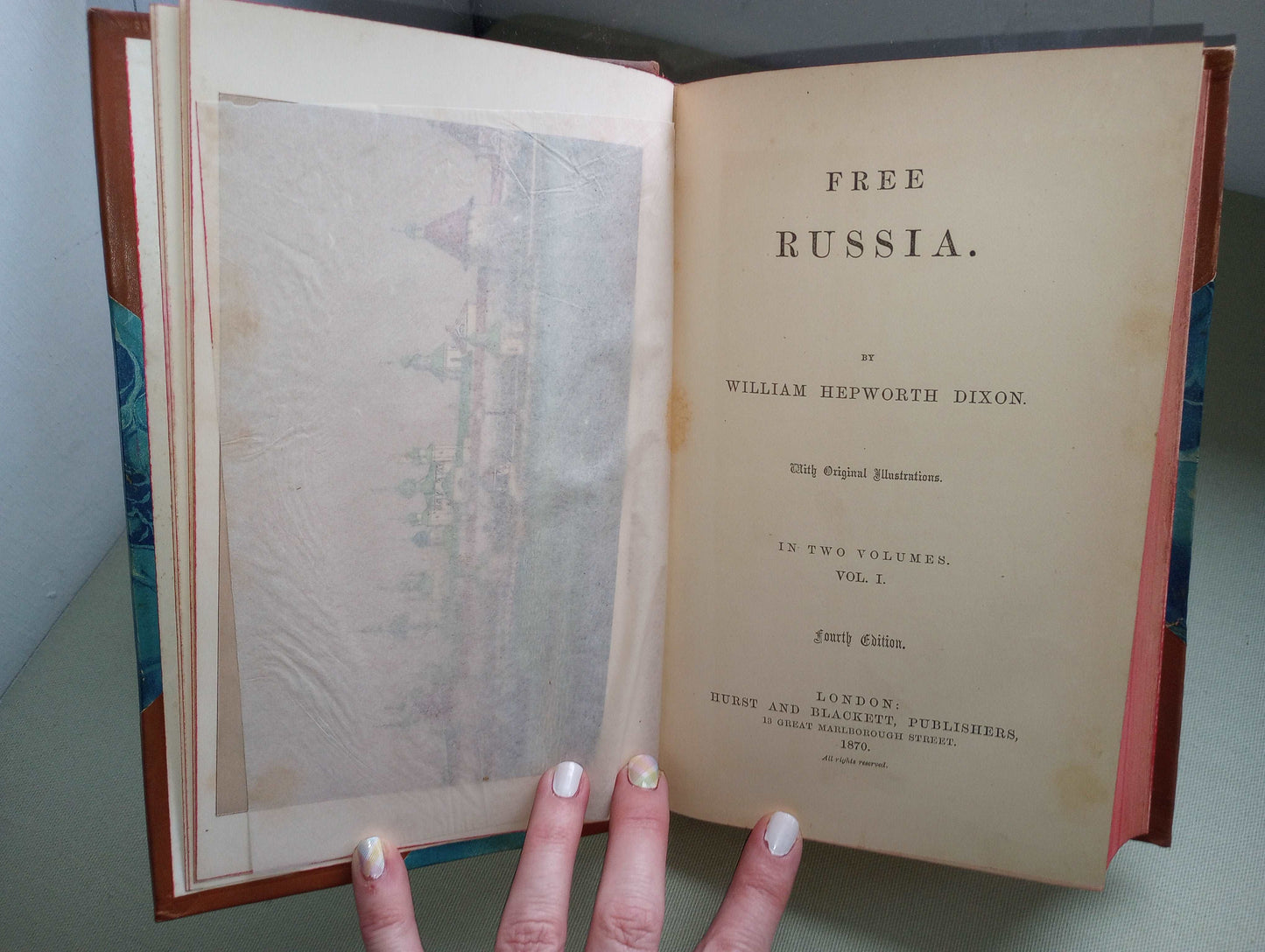 1870 FREE RUSSIA WILLIAM HEPWORTH DIXON CZARIST RUSSIA VOL I & II MAP OF RUSSIA