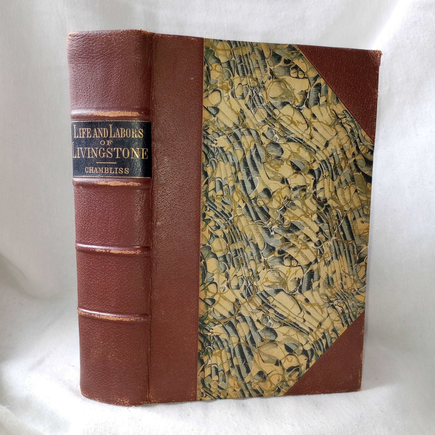 J.E. CHAMBLISS LIFE & LABORS DAVID LIVINGSTONE SOUTHERN & CENTRAL AFRICA LEATHER 1876