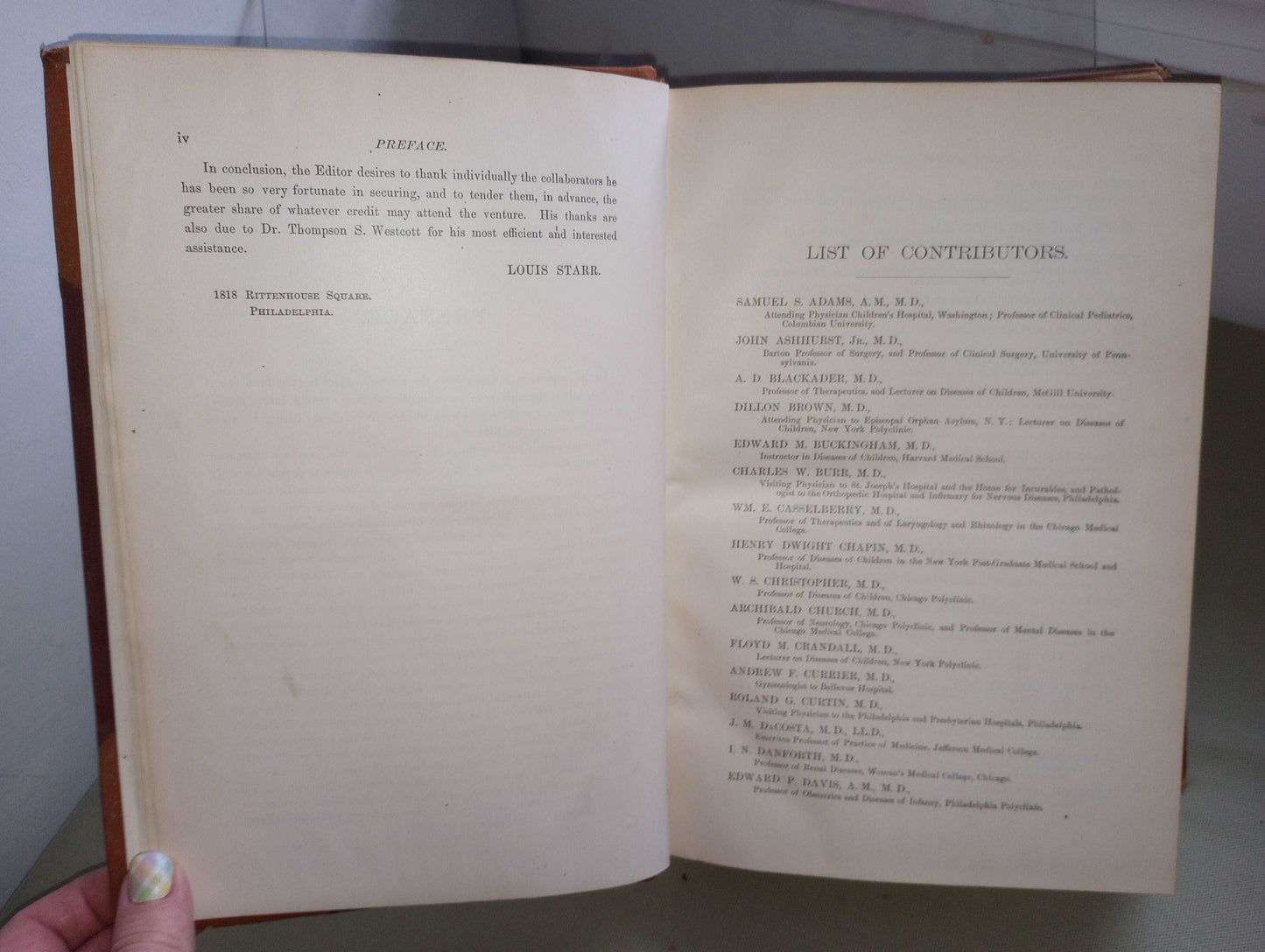 1894 AMERICAN TEXT BOOK OF THE DISEASES OF CHILDREN LEATHER EDITED BY STARR