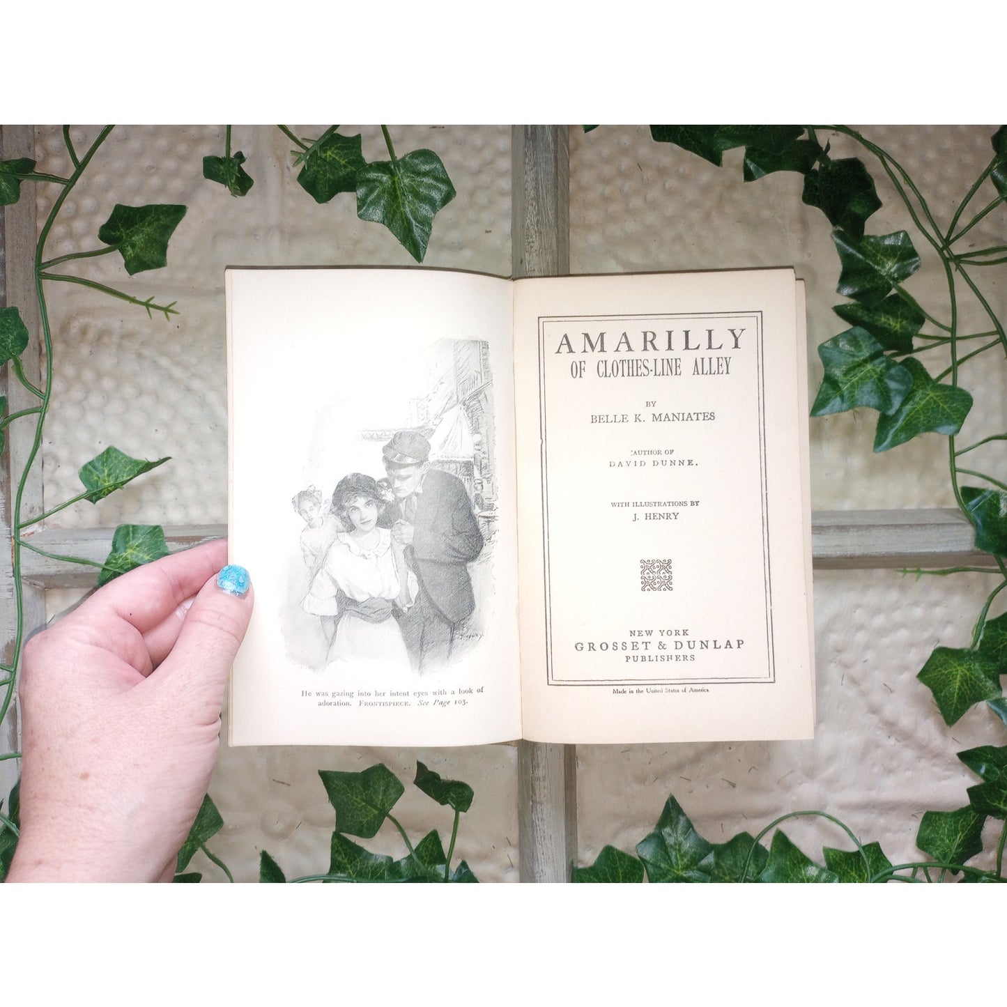 Amarilly of Clothes-Line Alley Belle Maniates Illustrated Antique Book Cover Art