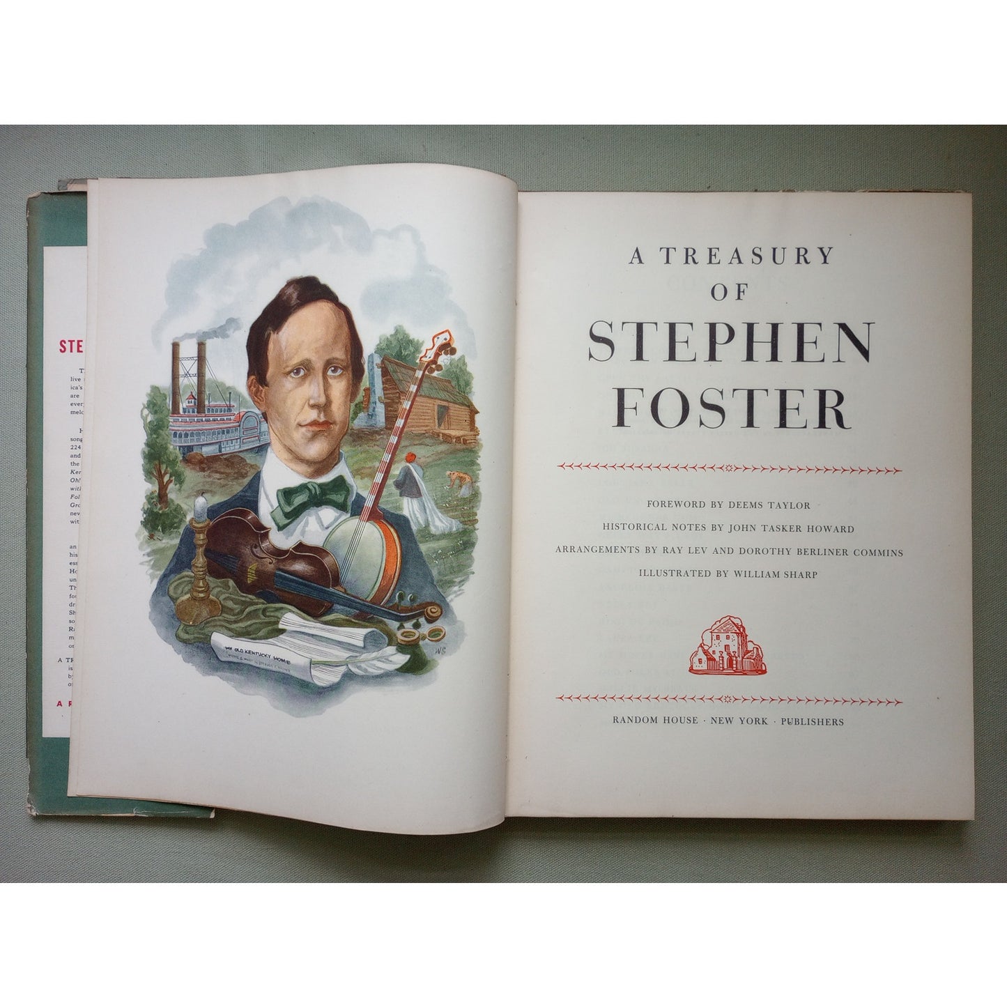 A Treasury Of Stephen Foster 1st Edition & Printing 1946 Artist William Sharp