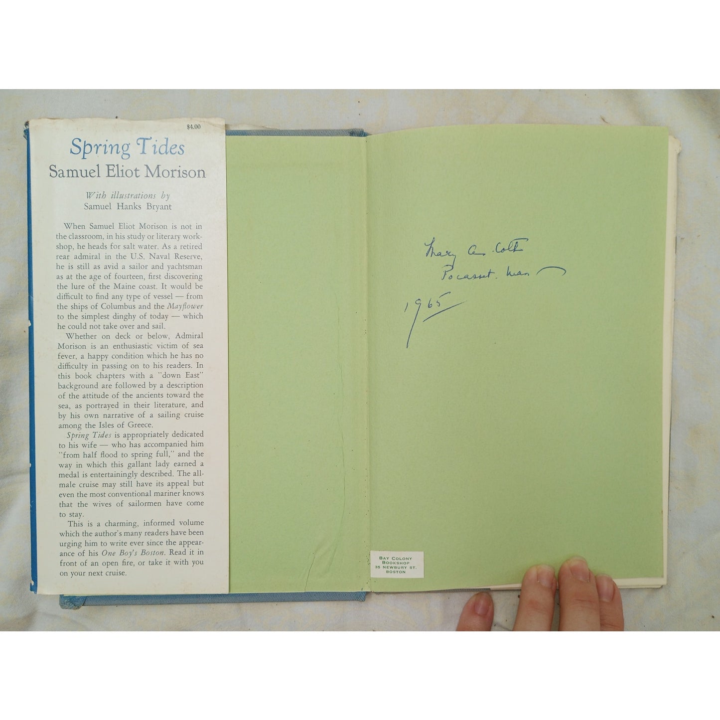 Spring Tides Samuel Eliot Morison 1965 1st Edition Stories of the Sea Hardcover