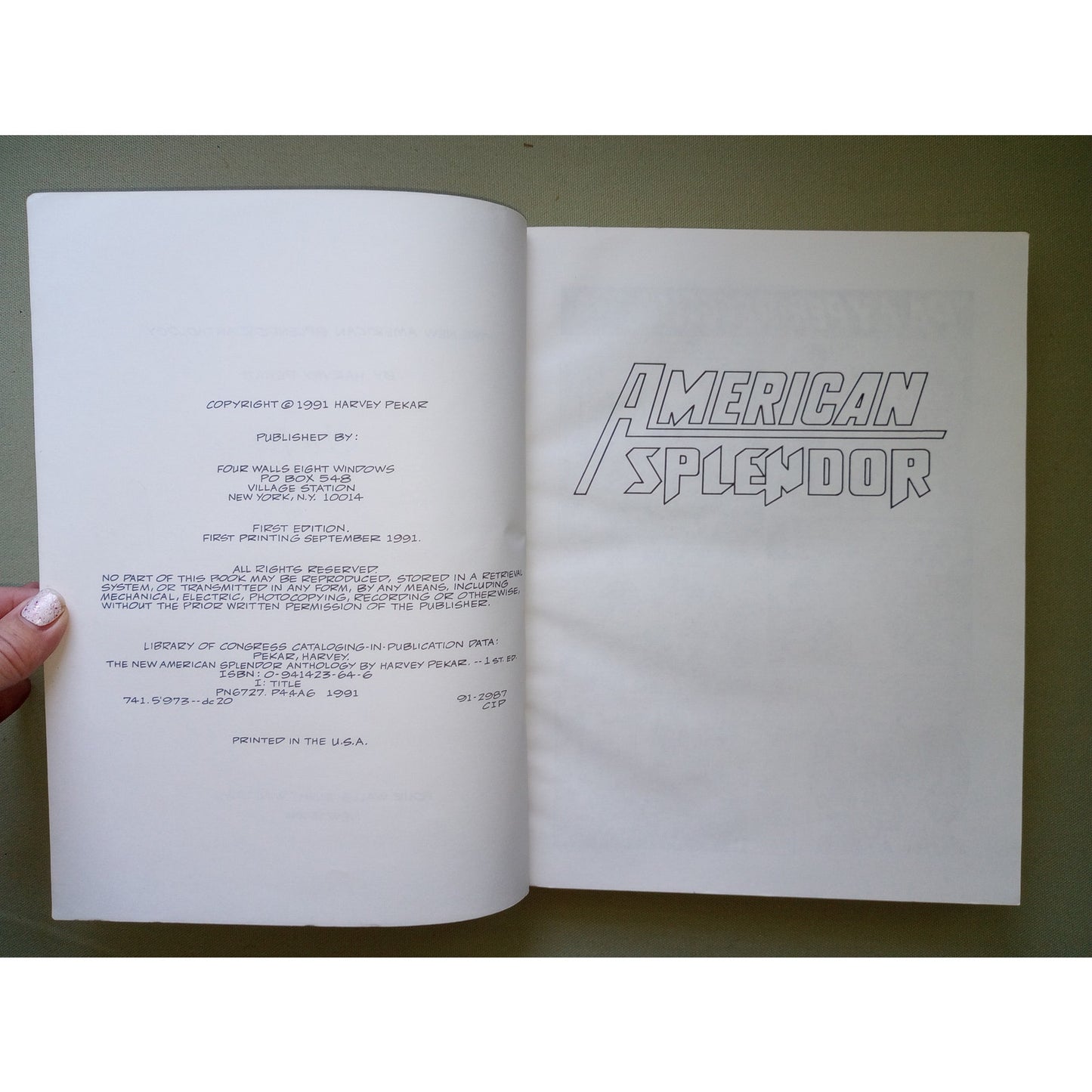 The New American Splendor Anthology by Harvey Pekar SIGNED 1991 First Edition