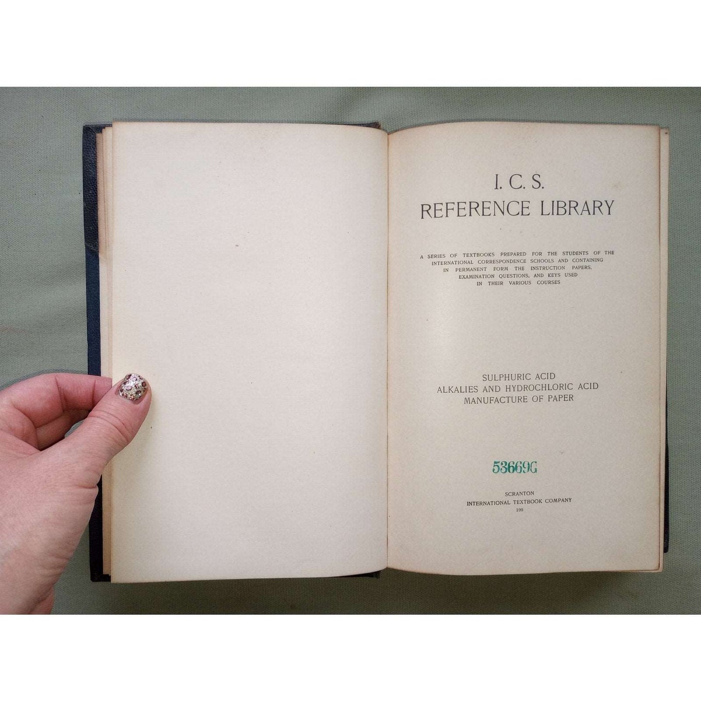 ICS Reference Library Sulphuric Acid Alkalies & Hydrochloric Acid 1910 Textbook