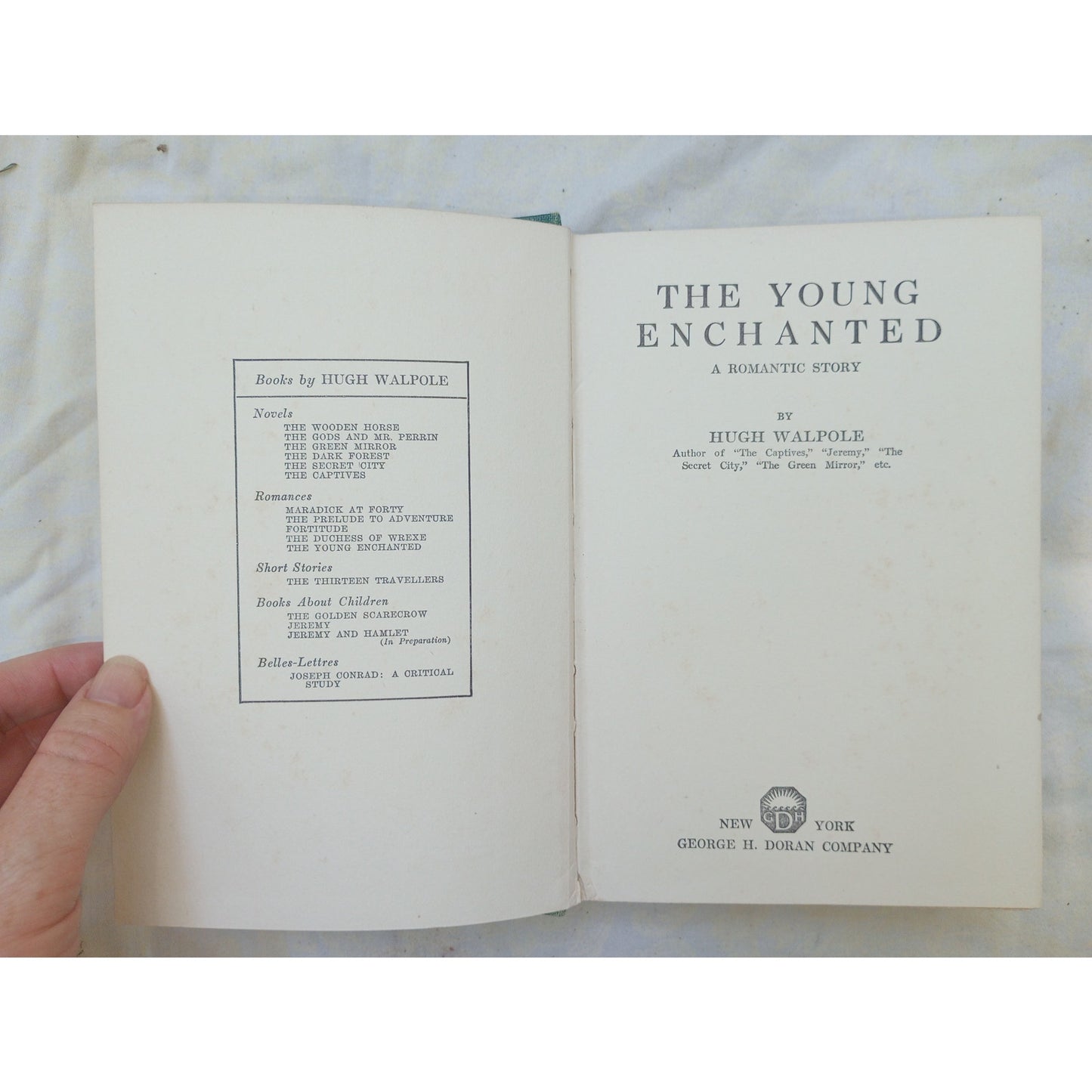 Hugh Walpole The Young Enchanted Antique 1921 Novel US 1st Edition Gay Author