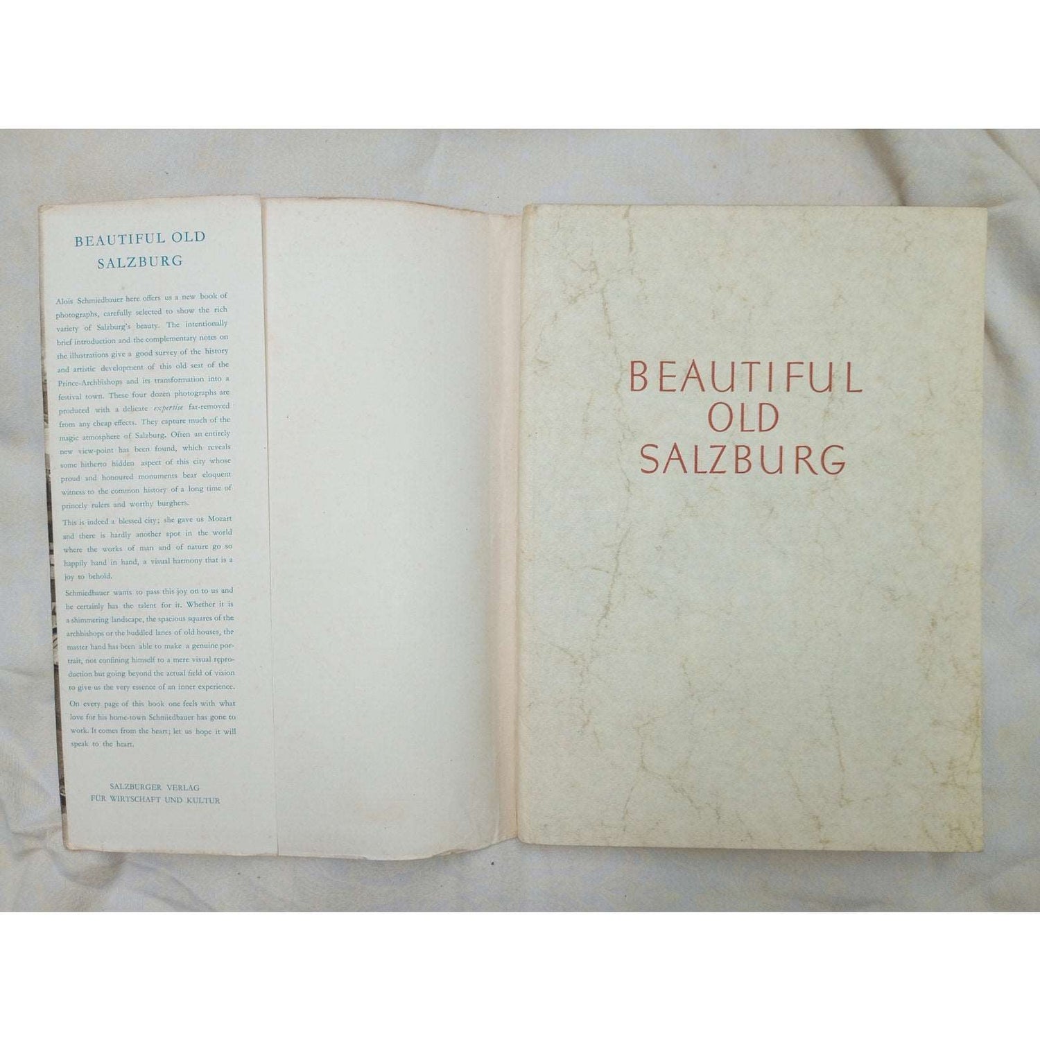 Beautiful Old Salzburg Alois Schmiedbauer Art Vintage Book Austria 1957 Mozart