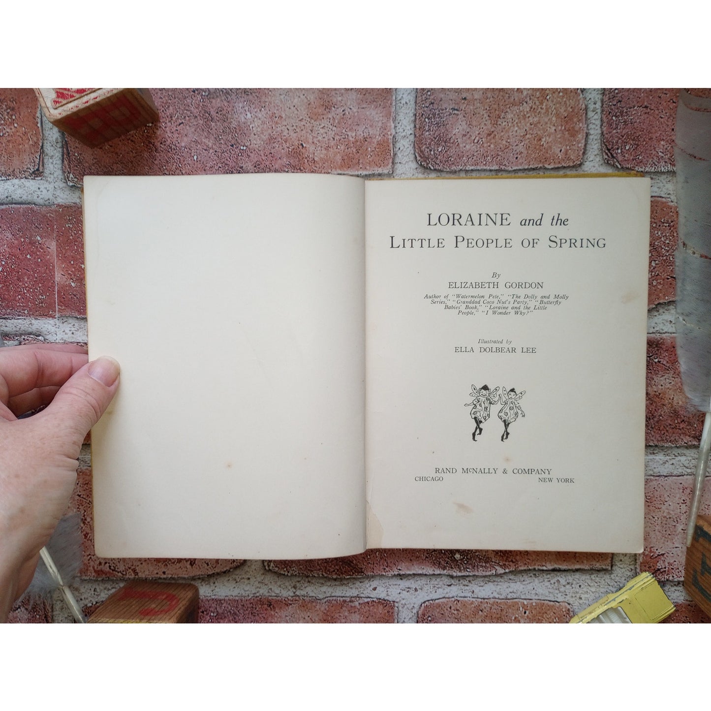 Loraine & The Little People of Spring 1918 Elizabeth Gordon Antique Fairy Magic