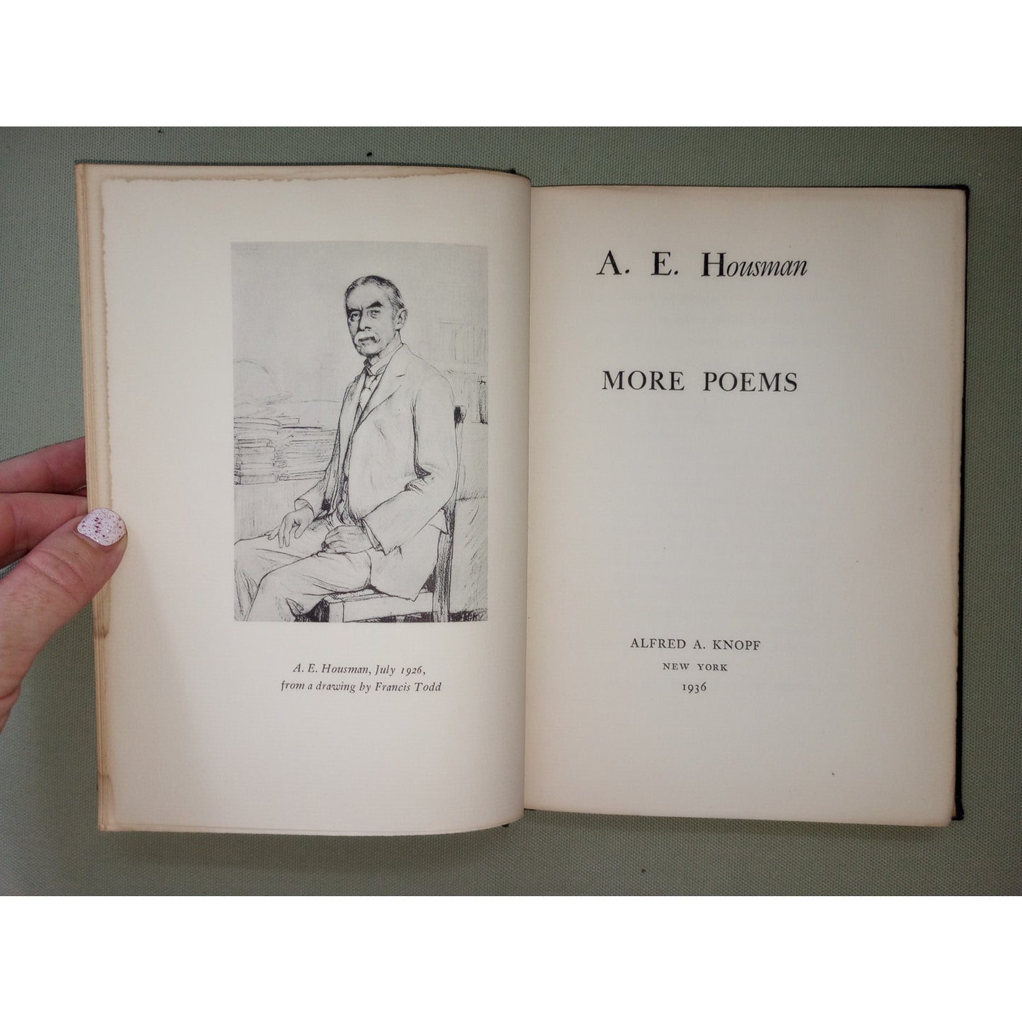 A.E. Housman More Poems 1936 U.S. First Edition, First Printing Vintage Poetry