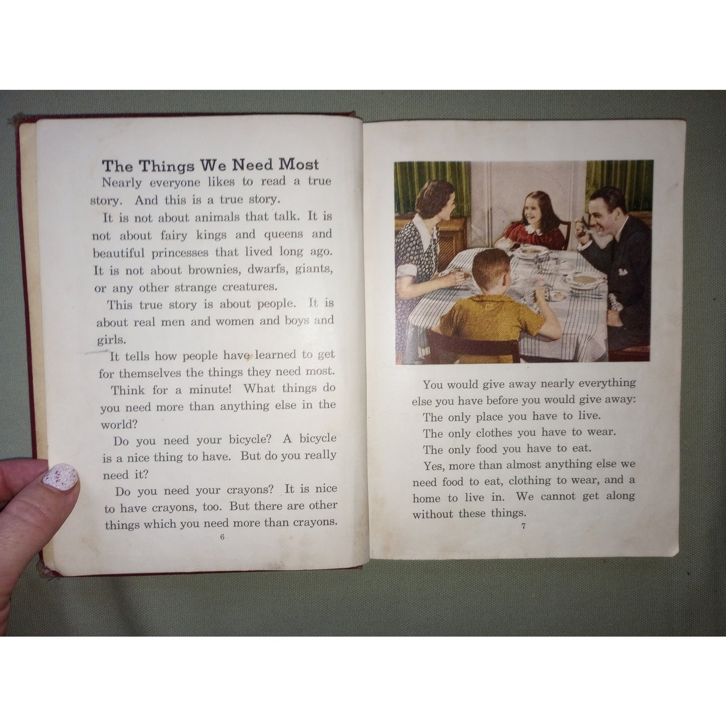 Vintage Children's Social Studies Book Story Pictures Clothing, Shelter & Tools