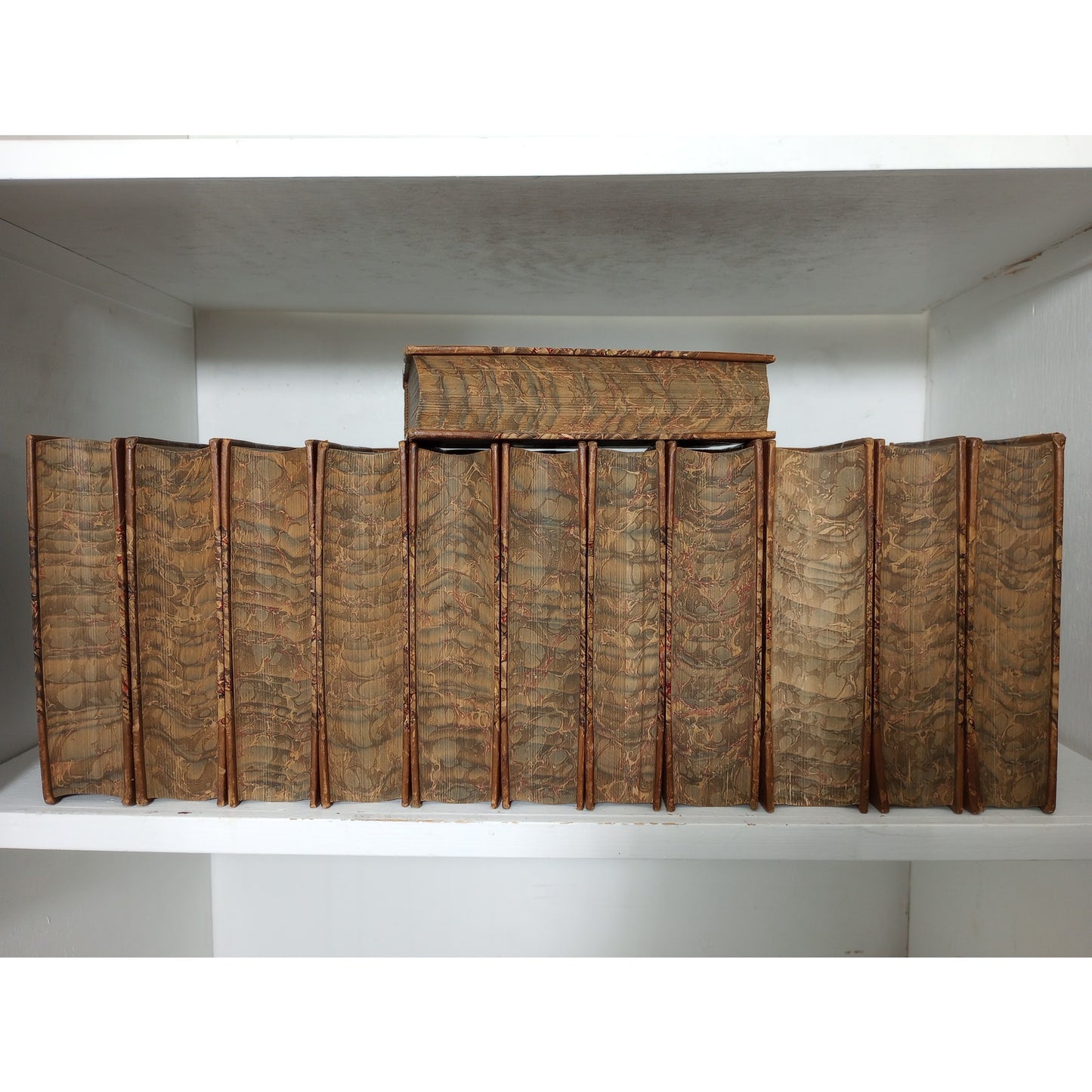 The Works of Washington Irving 12 Volume Set 1866 Lovely Leather Bound Marbled