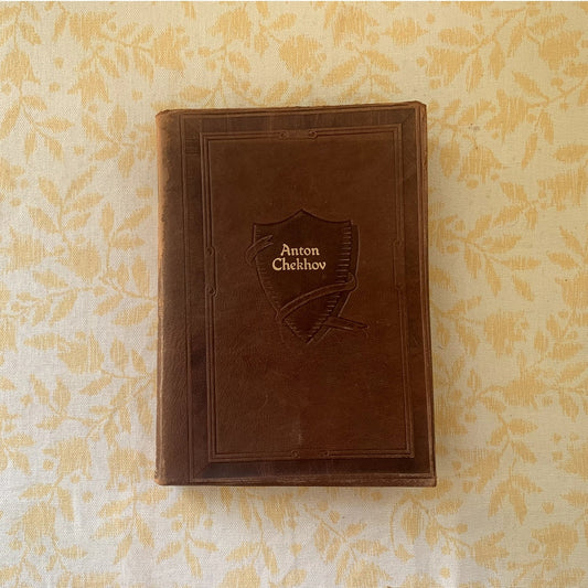 Vintage Book Leather Binding The Works of Anton Chekhov 1929 Poetry Anthology