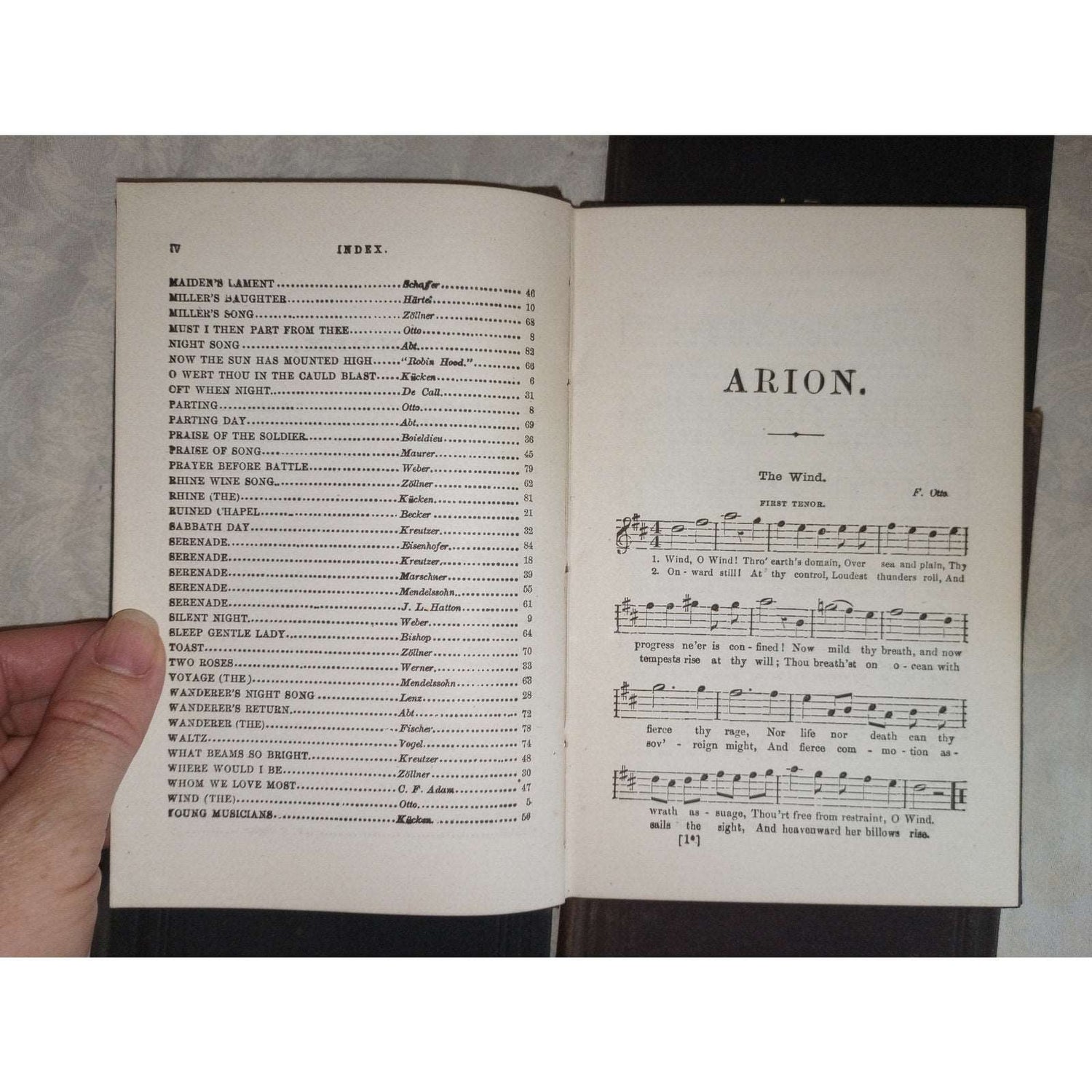 Arion 1st 2nd Tenor & Bass Four Part Songs For Male Voices 1862 John Willard Lot