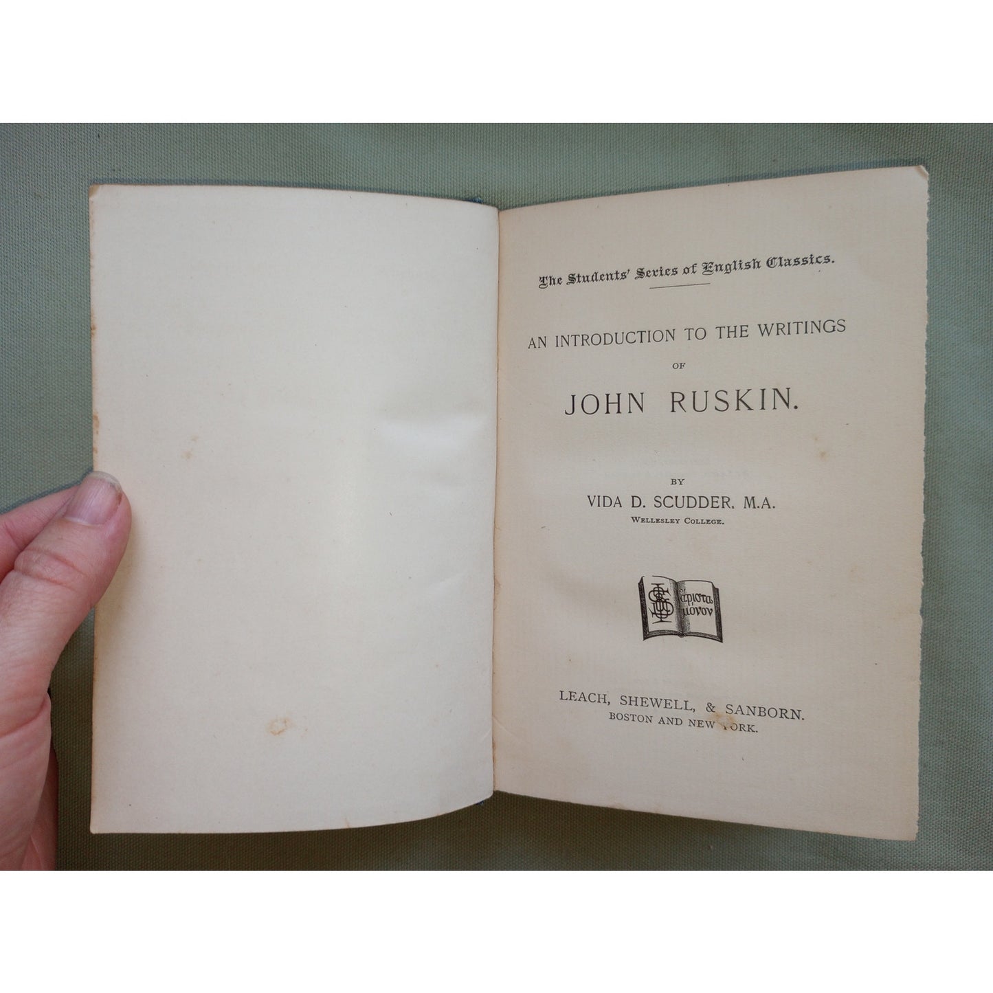 Students Series Of English Classics Intro To Writings Of John Ruskin 1St Ed 1890