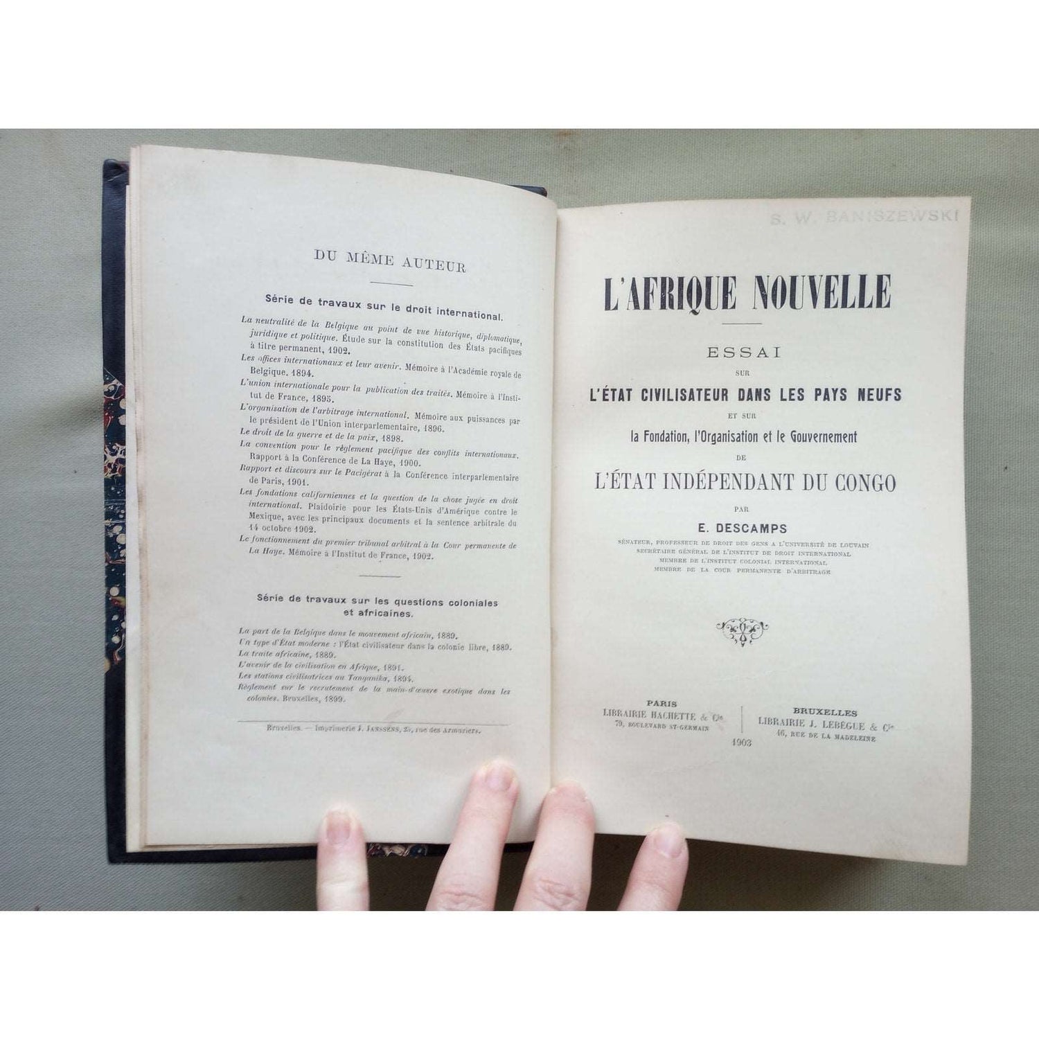 L'Afrique Nouvelle Essai l'Etat Independant du Congo RARE 1903 First Ed Descamps