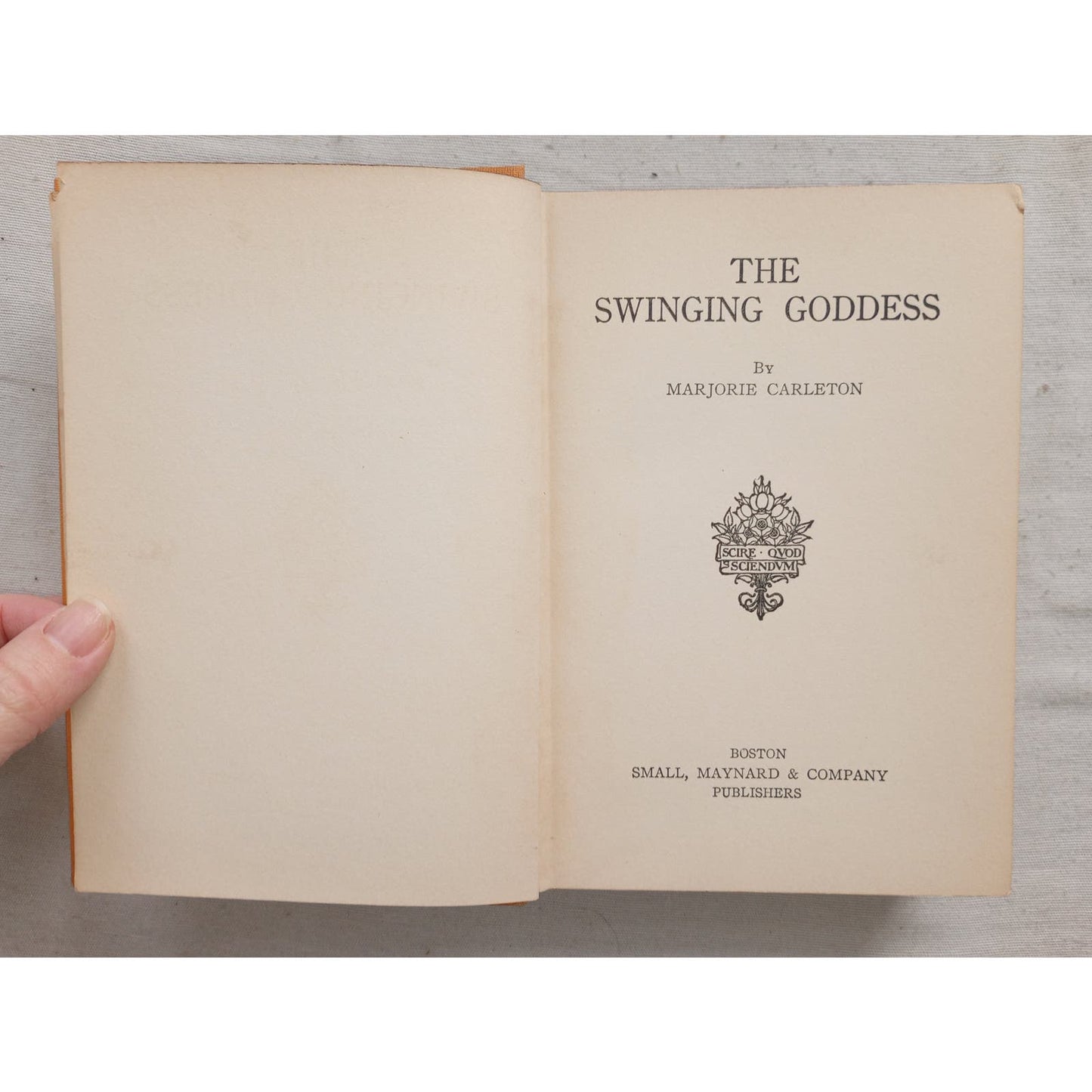 THE SWINGING GODDESS [MARJORIE CARLETON, 1926] MYSTERY NOVEL RARE 1ST EDITION