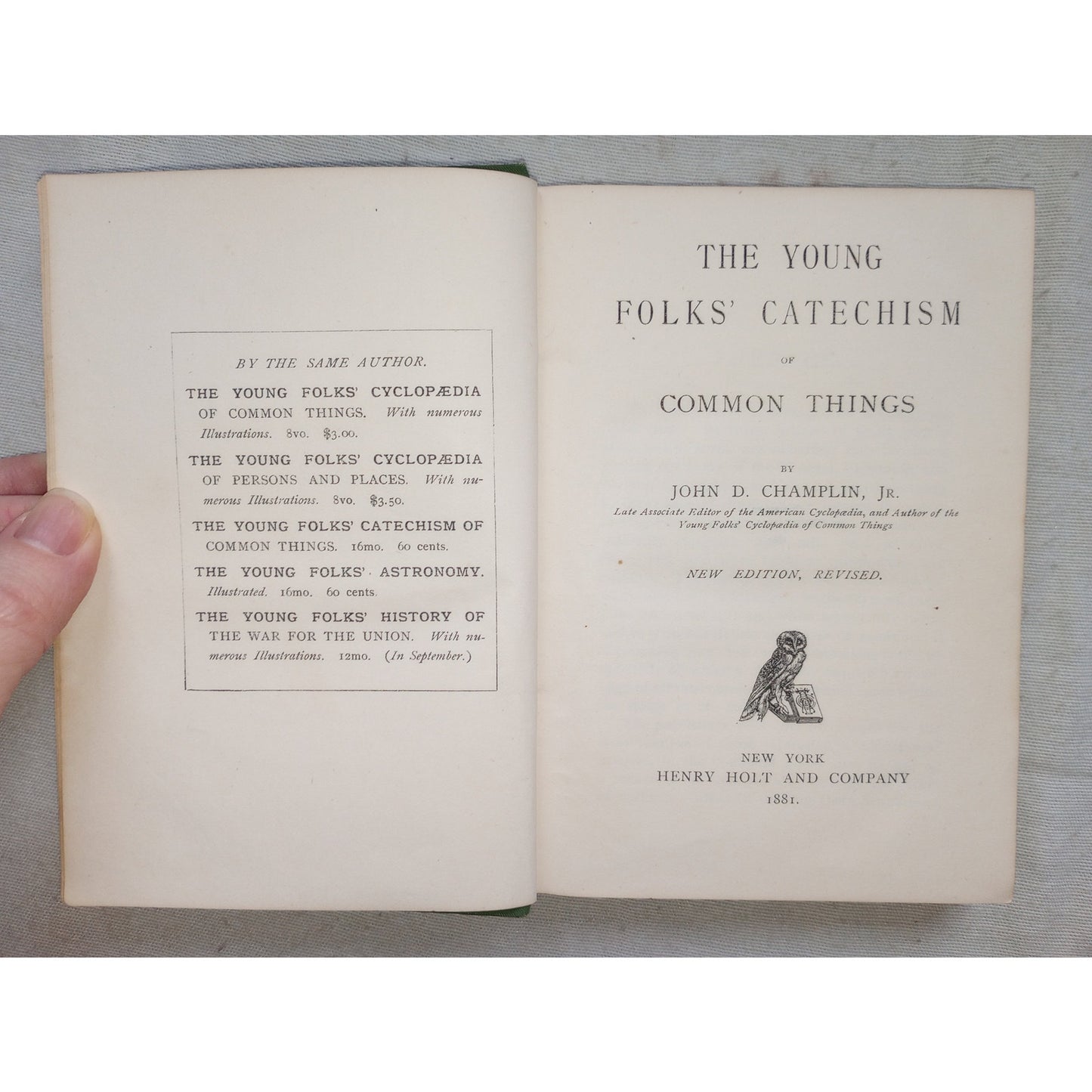 Young Folks Catechism Of Common Things Q&A Minerals Vegetables Animals 1881