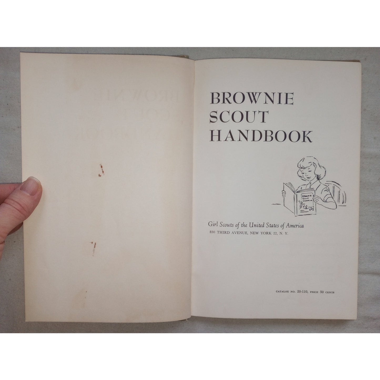 Vintage 1958 Brownie Girl Scout Handbook Original Price Hardcover Illustrated