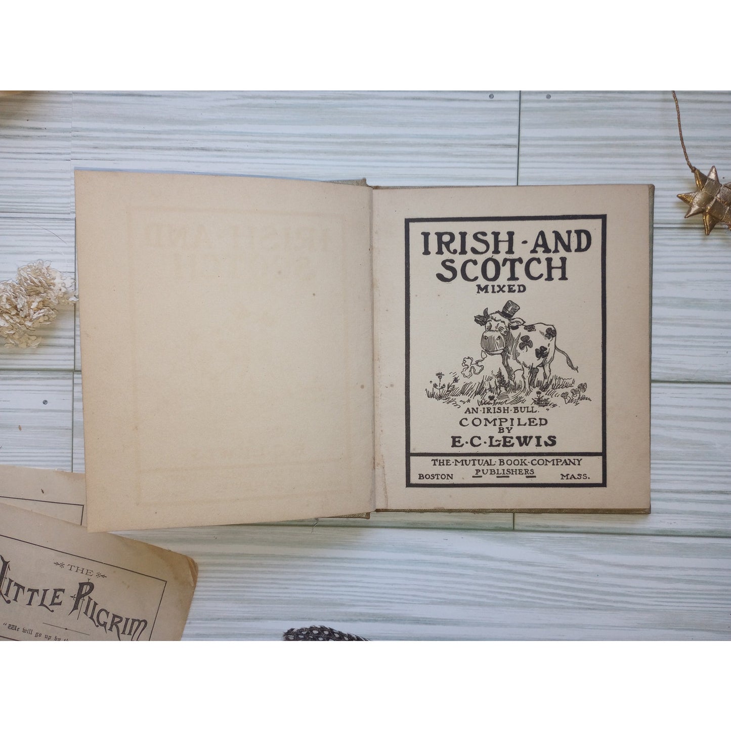 Irish & Scotch Mixed Antique 1912 Old Scottish & Irish Jokes Jokebook Hardcover