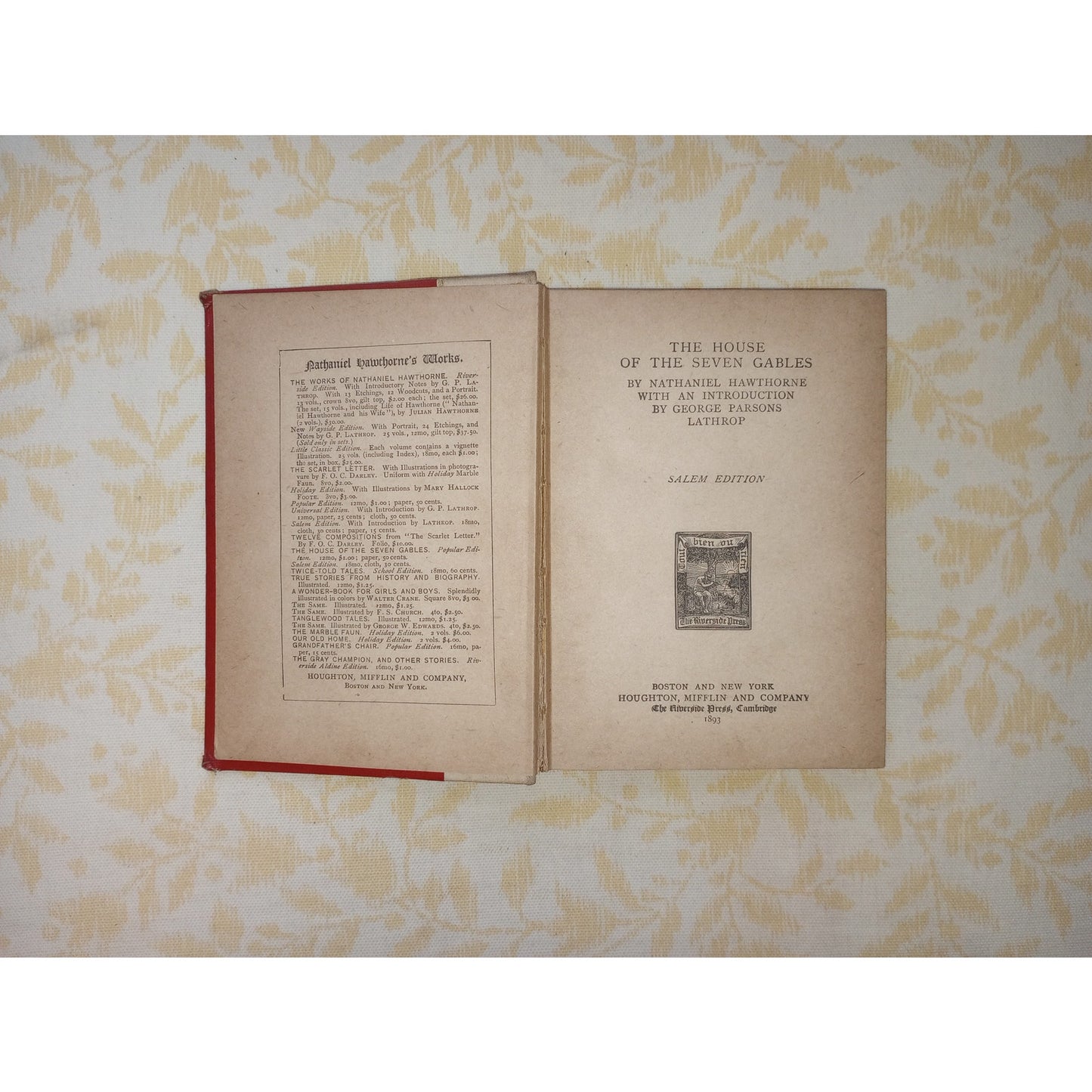 The House of Seven Gables Hawthorne 1893 Antique Book Salem Edition Pocket Size