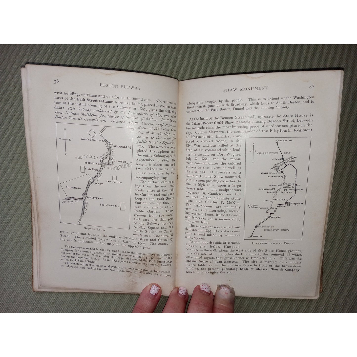 Antique Guide Book of Boston 1903 Color Maps Massachusetts New England States