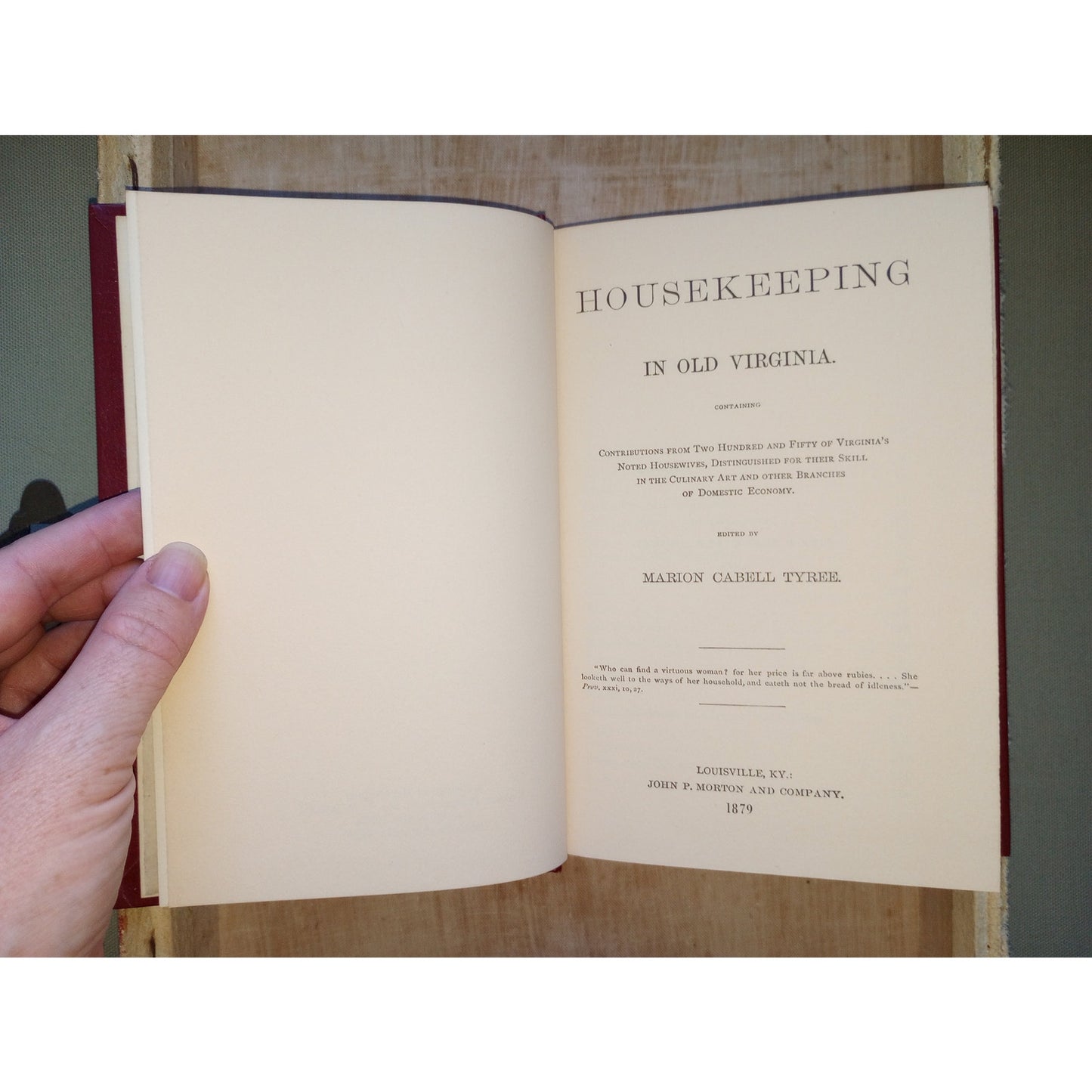 1879 Facsimile Housekeeping in Old Virginia Cookbook Marion Tyree Vintage 1965