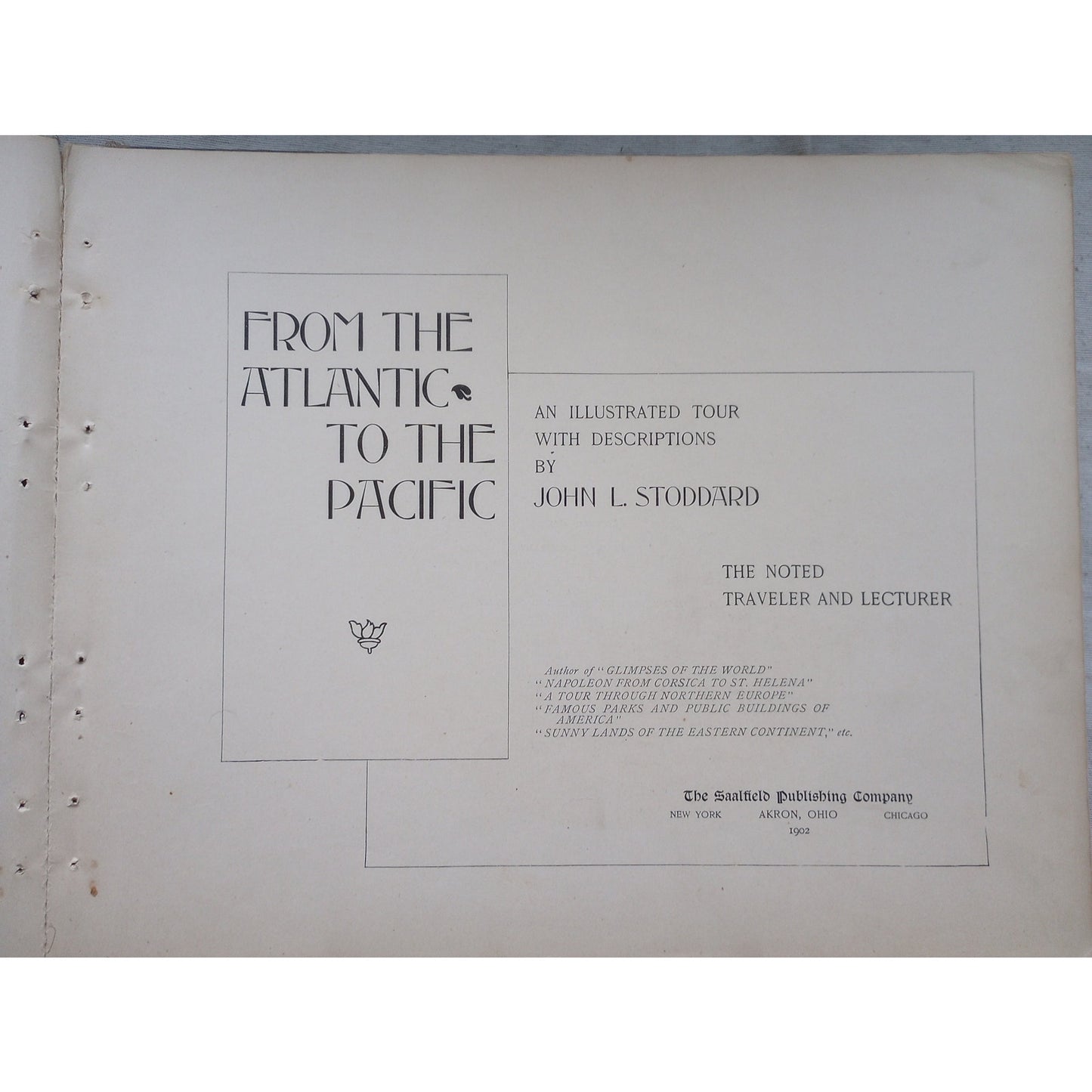 From The Atlantic to The Pacific Illustrated Tour John L Stoddard 1902 Antique