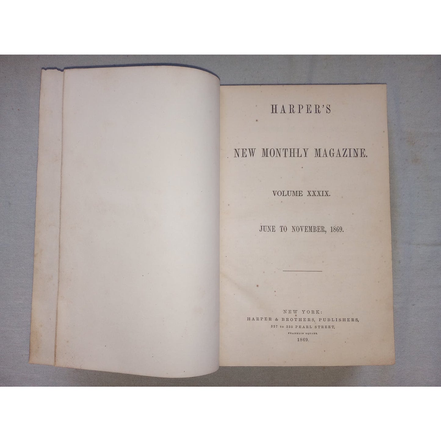 Harper's New Monthly Magazine Volume XXXIX 1869 Jane Austin, Jacob Abbott