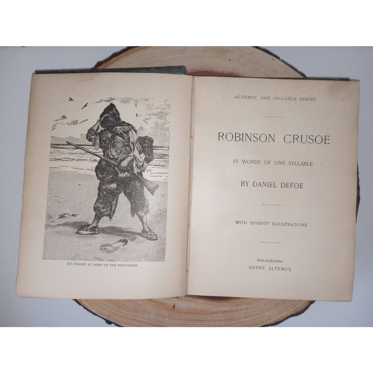 Robinson Crusoe In Words Of One Syllable [Daniel Defoe, 1899] Illustrated Antique HC